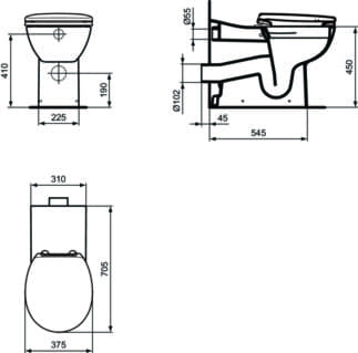 IDEAL STANDARD Podlahový klozet Contour 21+ RimLS #S0437HY - Bílá (SmartGuard), obrázek 6