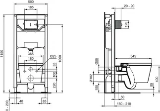 IDEAL STANDARD Závěsné WC Blend Cube s technologií AquaBlade #T3686V2 - lesklá černá, obrázek 12