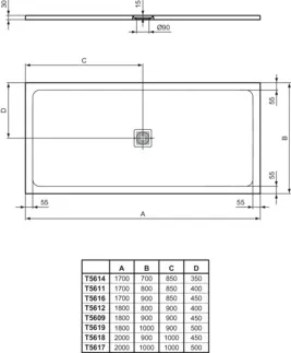 IDEAL STANDARD Ultra Flat S+ obdélníková sprchová vanička 2000x900 mm, v jedné rovině s podlahou #T5618FV - břidlice, obrázek 4