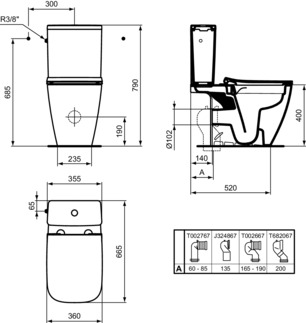 IDEAL STANDARD i.life B Oplachovací WC kombinace bez splachovacího okraje #T461201 - Bílá (Alpine), obrázek 9