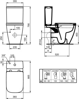 IDEAL STANDARD i.life B Oplachovací WC kombinace bez splachovacího okraje #T461201 - Bílá (Alpine), obrázek 7