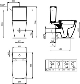 IDEAL STANDARD i.life B Oplachovací WC kombinace bez splachovacího okraje #T461201 - Bílá (Alpine), obrázek 8