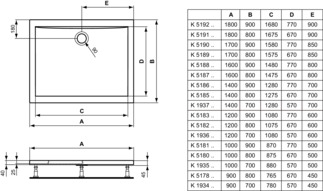 IDEAL STANDARD Obdélníková sprchová vanička Ultra Light 1200x700 mm #K193601 - Bílá (Alpine), obrázek 4