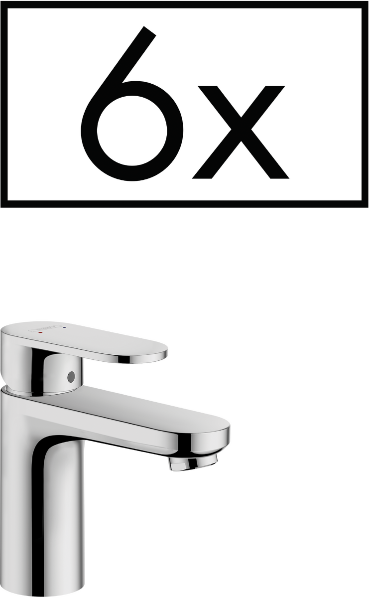 HANSGROHE Vernis Blend Páková umyvadlová baterie 70 s odtokovou soupravou s táhlem, pro projekty (6 ks.) #71587000 - chrom