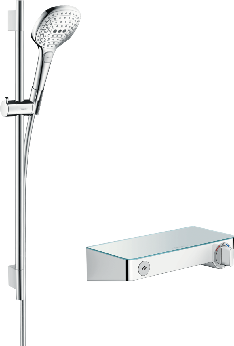 HANSGROHE Sprchový systém Raindance Select E 120 s termostatem ShowerTablet Select a sprchovou lištou 65 cm #27026000