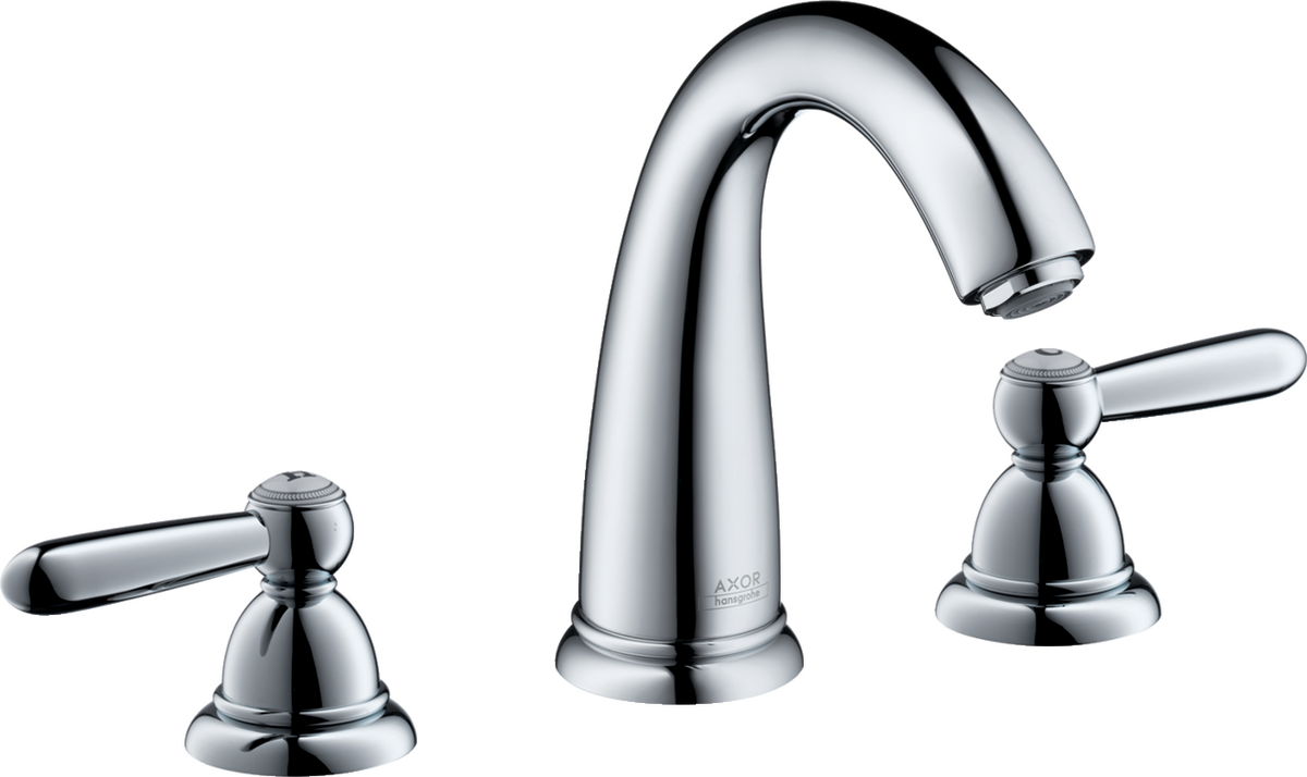 HANSGROHE Umyvadlová baterie AXOR Carlton se 3 otvory, výsuvným odpadem, pákovými rukojeťmi a vysokou výtokovou trubicí #17134090