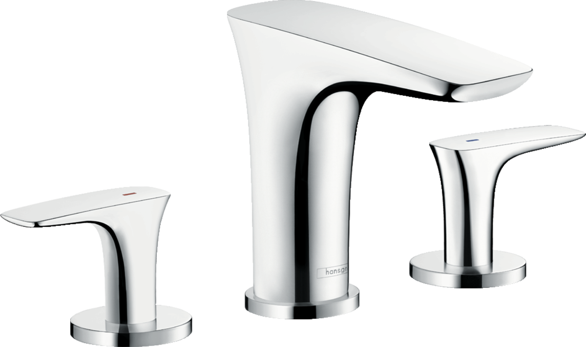 HANSGROHE Umyvadlová baterie PuraVida se 3 otvory a výsuvným odpadem Push-open 100 #15073000