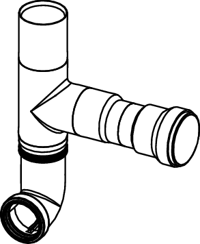 TECEbox ND splachovací trubice s odbočkou DN50, pravá #9820577