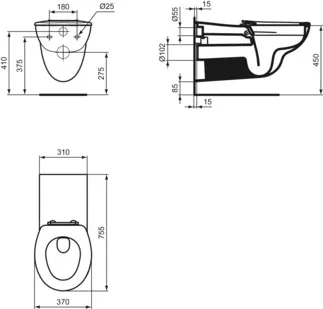 IDEAL STANDARD WC sedátko Contour 21 #K712201 - bílé (Alpine), obrázek 10