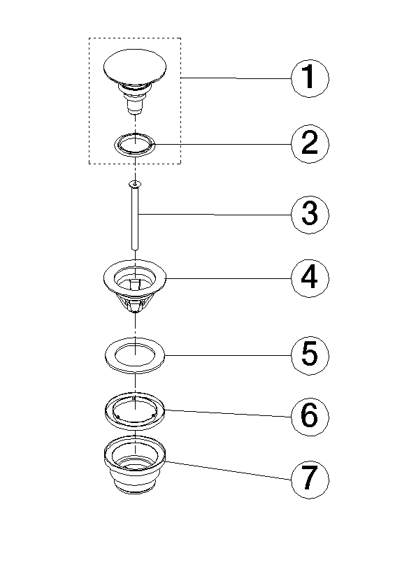DORNBRACHT Odpadní armatura s 1 1/4" tlakovým zámkem - bílá matná #10125970-10