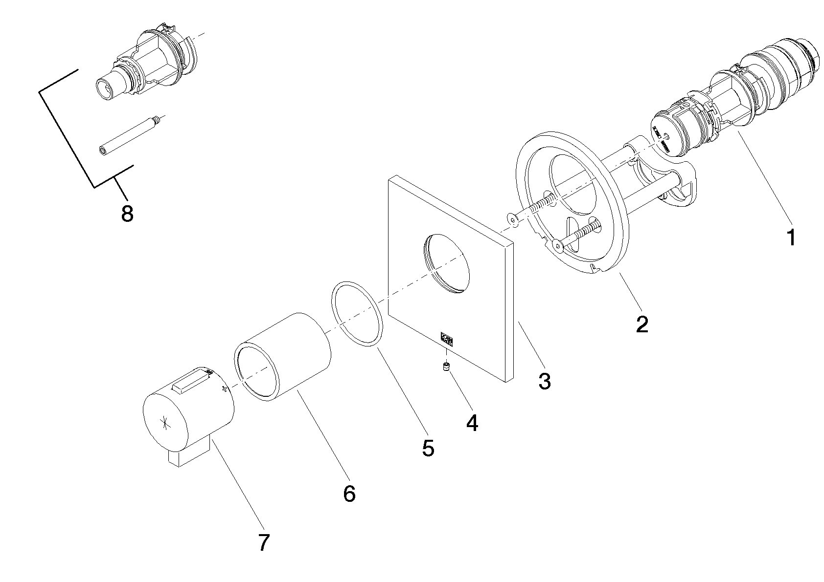 DORNBRACHT Termostat xTOOL UP bez regulace hlasitosti 1/2" - Platinum #36501985-08