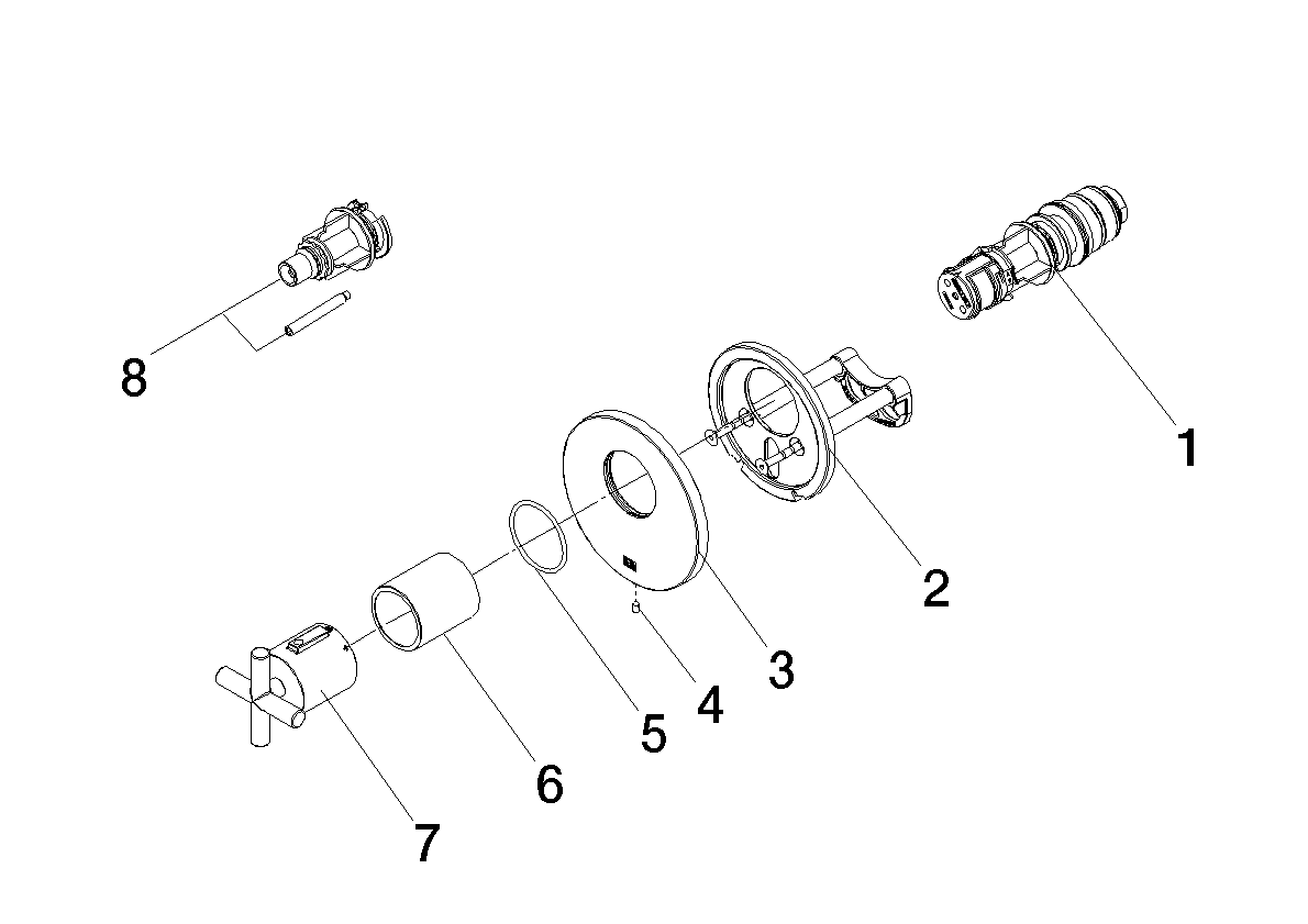 DORNBRACHT Termostat TARA xTOOL UP bez regulace hlasitosti 3/4" - Platinum #36503892-08