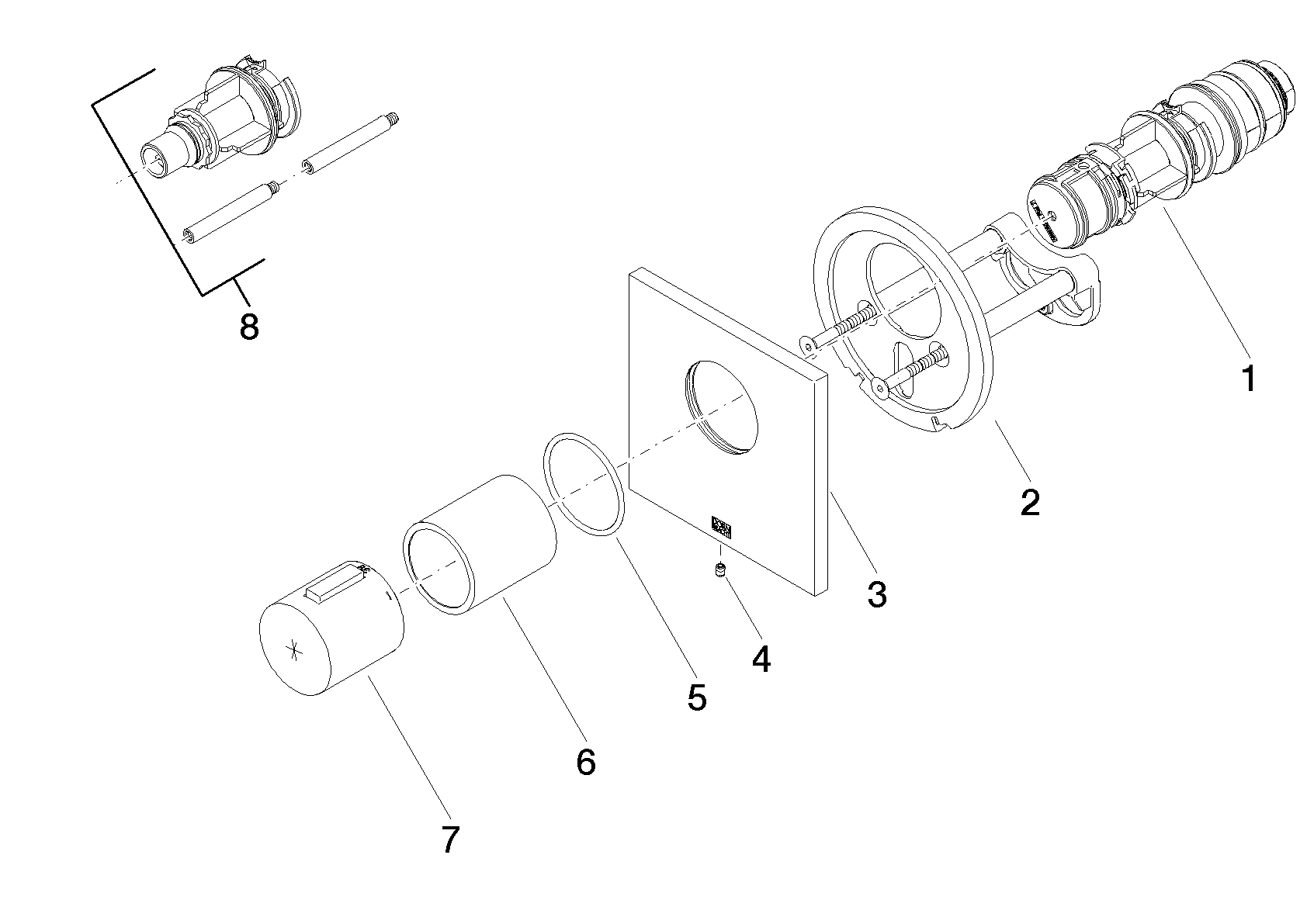 DORNBRACHT Termostat xTOOL UP bez regulace hlasitosti 3/4" - Platinum #36503780-08