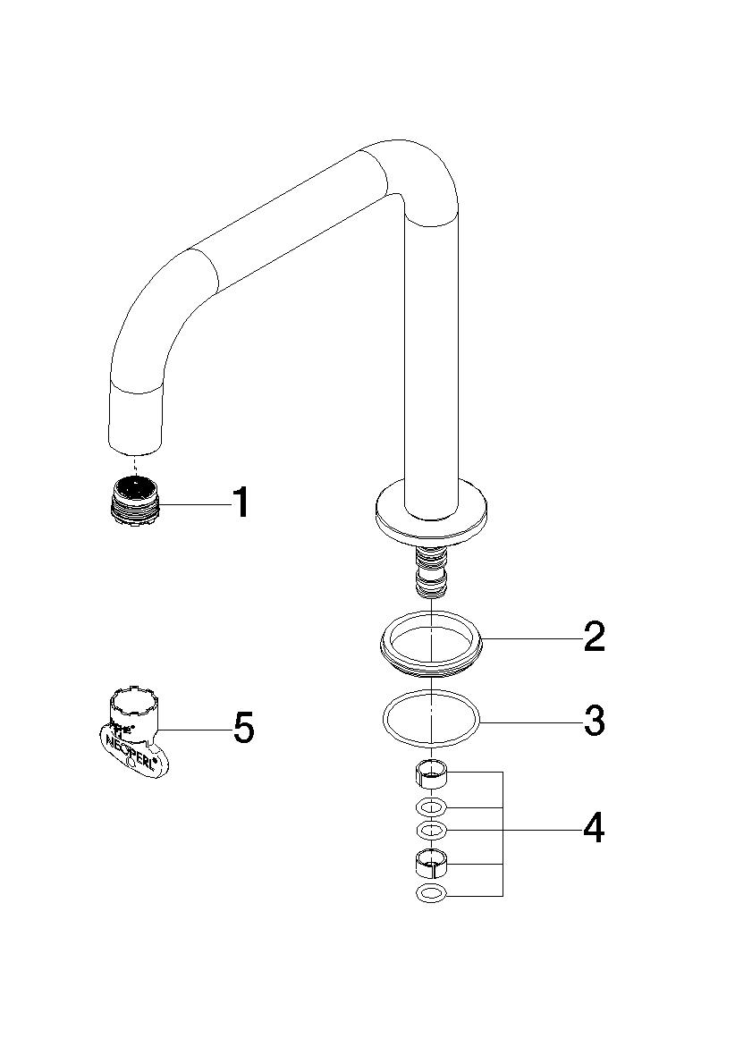 DORNBRACHT Výtoková trubice 165 mm, 8 l/min. - Tmavě platinový kartáčovaný #90282228500-99