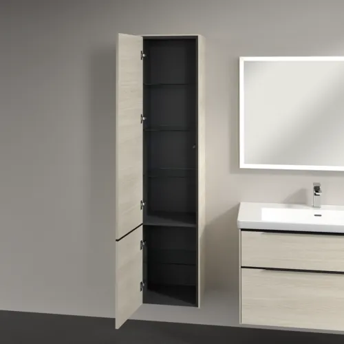 VILLEROY BOCH Vysoká skříňka Subway 3.0, 2 dveře, 400 x 1710 x 362 mm, bílý dub #C58601AA, obrázek 5