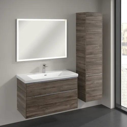 VILLEROY BOCH Subway 3.0 Vysoká skříň, 2 dveře, 400 x 1710 x 362 mm, Kamenný dub / Kamenný dub #C58700RK, obrázek 3