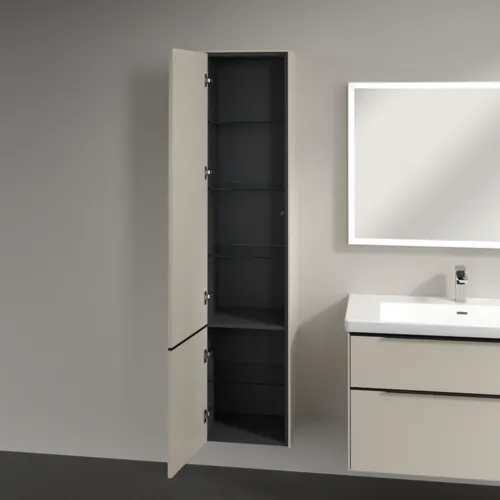 VILLEROY BOCH Subway 3.0 Vysoká skříň, 2 dveře, 400 x 1710 x 362 mm, Cashmere Grey / Cashmere Grey #C58601VN, obrázek 5