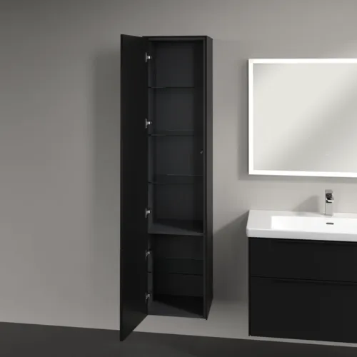 VILLEROY BOCH Vysoká skříň Subway 3.0, 2 dveře, 400 x 1710 x 362 mm, Volcano Black / Volcano Black #C58601VL, obrázek 5