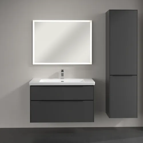 VILLEROY BOCH Spížní skříňka Subway 3.0, 1 dveře, 1 klapka na prádlo, 450 x 1710 x 362 mm, grafitová / grafitová #C59301VR, obrázek 4