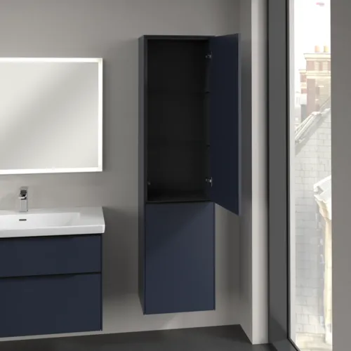 VILLEROY BOCH Spížní skříň Subway 3.0, 1 dveře, 1 výklop na prádlo, 450 x 1710 x 362 mm, Marine Blue / Marine Blue #C59301VQ, obrázek 5