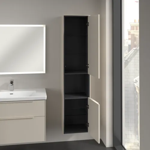 VILLEROY BOCH Subway 3.0 Vysoká skříň, 2 dveře, 400 x 1710 x 362 mm, Cashmere Grey / Cashmere Grey #C58902VN, obrázek 5