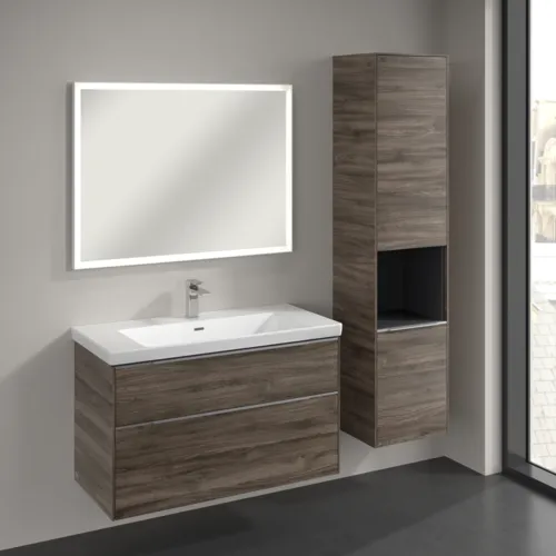 VILLEROY BOCH Subway 3.0 Vysoká skříň, 2 dveře, 400 x 1710 x 362 mm, Kamenný dub / Kamenný dub #C58900RK, obrázek 3