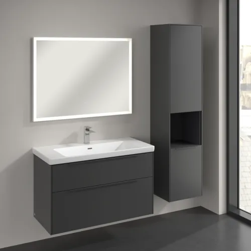 VILLEROY BOCH Subway 3.0 Vysoká skříň, 2 dveře, 400 x 1710 x 362 mm, Grafitová / Grafitová #C58900VR, obrázek 3