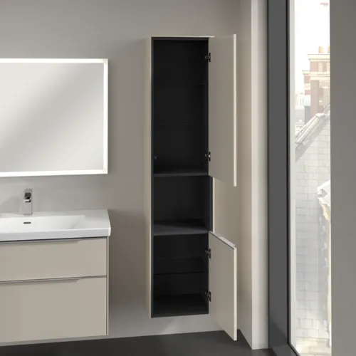 VILLEROY BOCH Subway 3.0 Vysoká skříň, 2 dveře, 400 x 1710 x 362 mm, Cashmere Grey / Cashmere Grey #C58900VN, obrázek 5