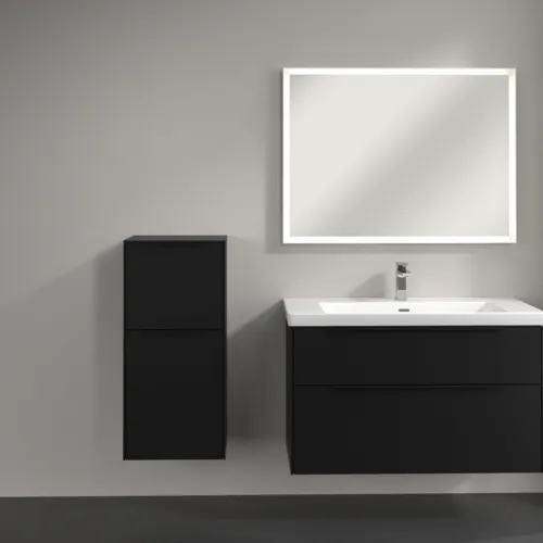 VILLEROY BOCH Boční skříňka Subway 3.0, 1 zásuvka, 1 dvířka, 400 x 860 x 362 mm, Volcano Black / Volcano Black #C59401VL, obrázek 4