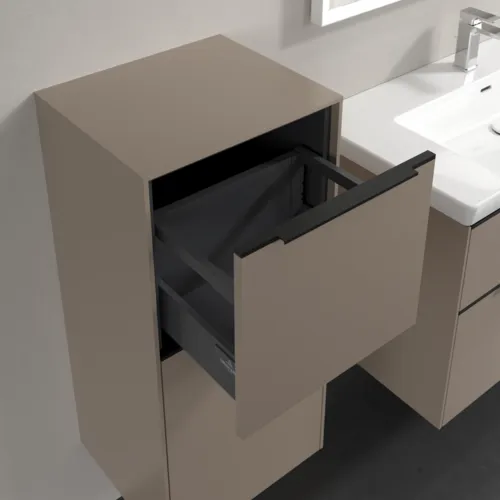 VILLEROY BOCH Boční skříňka Subway 3.0, 1 zásuvka, 1 dvířka, 400 x 860 x 362 mm, taupe / taupe #C59401VM, obrázek 6