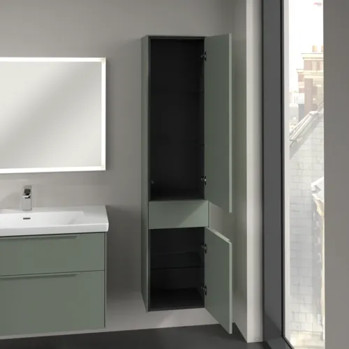 VILLEROY BOCH Subway 3.0 Vysoká skříň, 2 dveře, 1 zásuvka, 400 x 1710 x 362 mm, jemně zelená #C59102AF, obrázek 5
