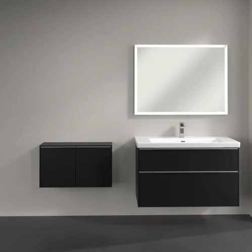 VILLEROY BOCH Příborník Subway 3.0, 2 dveře, 728 x 423 x 256 mm, Volcano Black / Volcano Black #C60000VL, obrázek 4