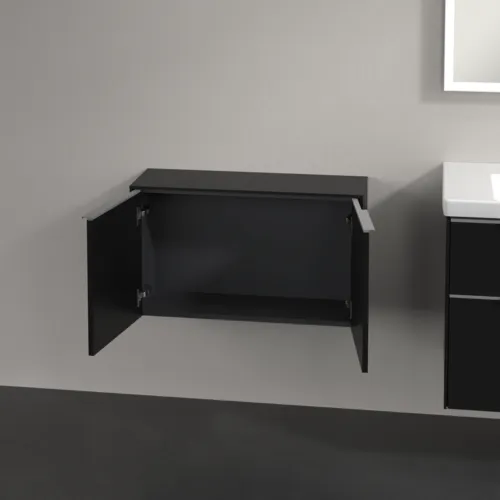 VILLEROY BOCH Příborník Subway 3.0, 2 dveře, 728 x 423 x 256 mm, Volcano Black / Volcano Black #C60000VL, obrázek 5