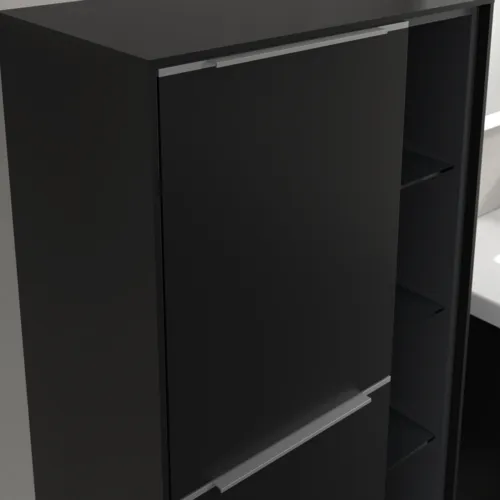 VILLEROY BOCH Středová skříňka Subway 3.0, 2 dveře, 574 x 1200 x 362 mm, Volcano Black / Volcano Black #C59800VL, obrázek 6
