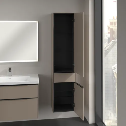 VILLEROY BOCH Subway 3.0 Vysoká skříňka, 2 dveře, 1 zásuvka, 400 x 1710 x 362 mm, taupe / taupe #C59101VM, obrázek 5