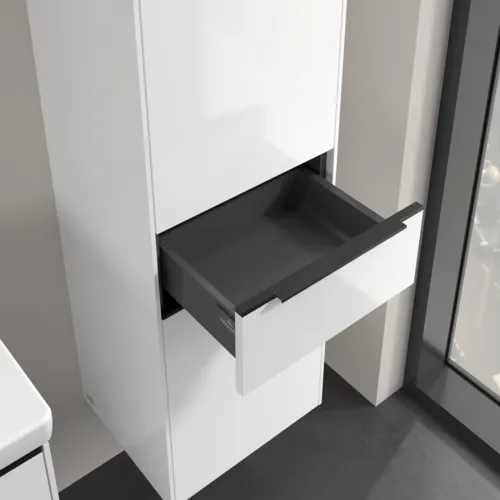 VILLEROY BOCH Subway 3.0 Vysoká skříňka, 2 dveře, 1 zásuvka, 400 x 1710 x 362 mm, Brilliant White / Brilliant White #C59101VE, obrázek 6