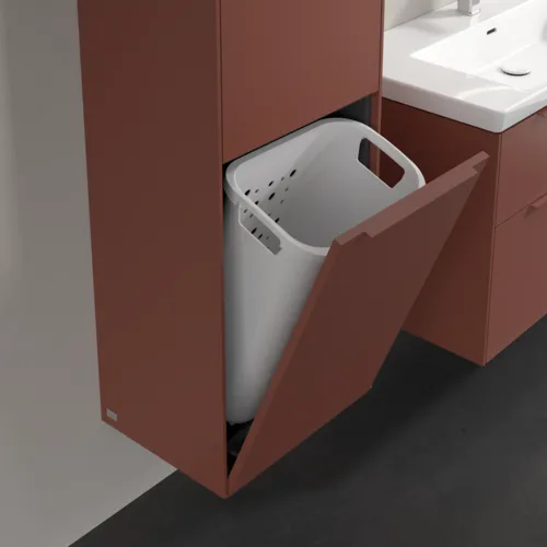 VILLEROY BOCH Spížní skříň Subway 3.0, 1 dveře, 1 výklop na prádlo, 450 x 1710 x 362 mm, vínově červená #C59202AH, obrázek 6