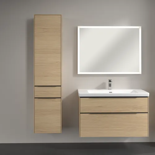 VILLEROY BOCH Subway 3.0 Vysoká skříňka, 2 dvířka, 1 zásuvka, 400 x 1710 x 362 mm, severský dub / severský dub #C59001VJ, obrázek 4