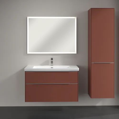 VILLEROY BOCH Spížní skříň Subway 3.0, 1 dveře, 1 výklop na prádlo, 450 x 1710 x 362 mm, vínově červená #C59300AH, obrázek 4