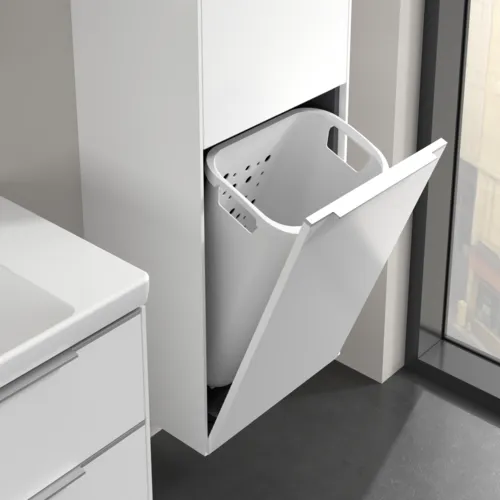 VILLEROY BOCH Spížní skříň Subway 3.0, 1 dveře, 1 výklop na prádlo, 450 x 1710 x 362 mm, čistě bílá / čistě bílá #C59300VF, obrázek 6