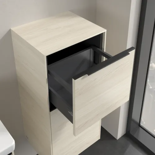 VILLEROY BOCH Boční skříňka Subway 3.0, 1 zásuvka, 1 dvířka, 400 x 860 x 362 mm, bílý dub #C59501AA, obrázek 6
