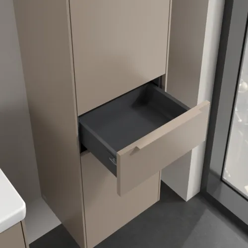VILLEROY BOCH Subway 3.0 Vysoká skříňka, 2 dveře, 1 zásuvka, 400 x 1710 x 362 mm, taupe / taupe #C59102VM, obrázek 6