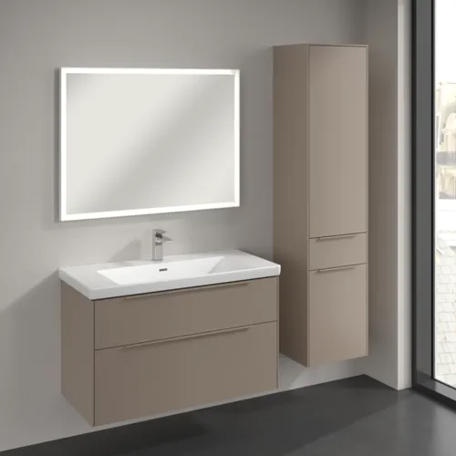 VILLEROY BOCH Subway 3.0 Vysoká skříňka, 2 dveře, 1 zásuvka, 400 x 1710 x 362 mm, taupe / taupe #C59102VM, obrázek 3
