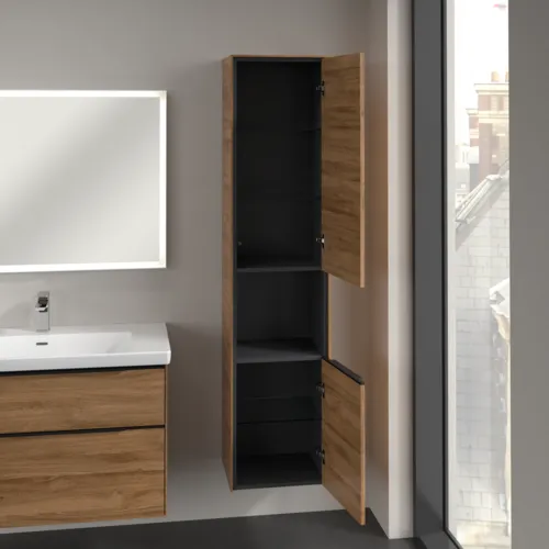 VILLEROY BOCH Vysoká skříňka Subway 3.0, 2 dveře, 400 x 1710 x 362 mm, dub Kansas / dub Kansas #C58901RH, obrázek 5