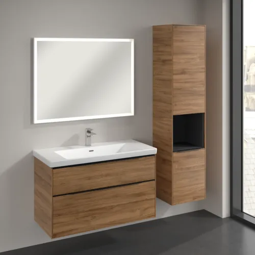 VILLEROY BOCH Vysoká skříňka Subway 3.0, 2 dveře, 400 x 1710 x 362 mm, dub Kansas / dub Kansas #C58901RH, obrázek 3