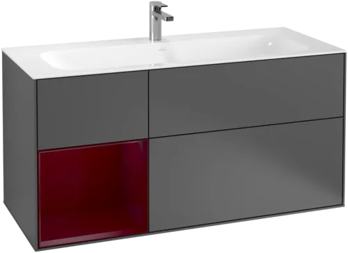 VILLEROY BOCH Toaletní skříňka Finion, s osvětlením, 3 výsuvy, 1196 x 591 x 498 mm, antracitový matný lak / pivoňkový matný lak #F060HBGK, obrázek 2