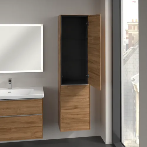 VILLEROY BOCH Spížní skříňka Subway 3.0, 1 dveře, 1 klapka na prádlo, 450 x 1710 x 362 mm, dub Kansas / dub Kansas #C59300RH, obrázek 5