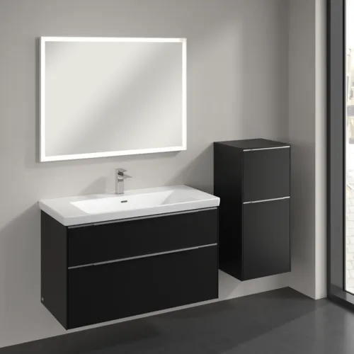 VILLEROY BOCH Boční skříňka Subway 3.0, 1 zásuvka, 1 dvířka, 400 x 860 x 362 mm, Volcano Black / Volcano Black #C59500VL, obrázek 3