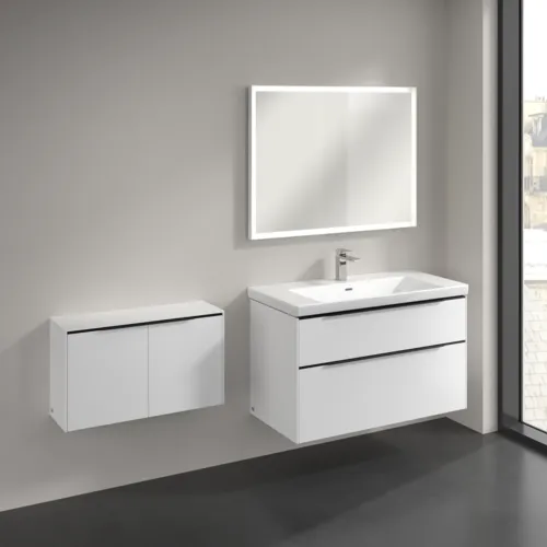 VILLEROY BOCH Příborník Subway 3.0, 2 dveře, 728 x 423 x 256 mm, čistě bílá / čistě bílá #C60001VF, obrázek 3