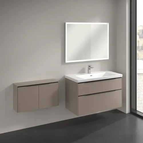 VILLEROY BOCH Příborník Subway 3.0, 2 dveře, 728 x 423 x 256 mm, taupe / taupe #C60001VM, obrázek 3